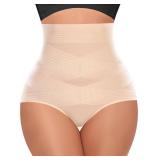 Tummy Control Shapewear Panties for Women High Waisted Body Shaper Slimming Shapewear Underwear Girdle Panty(Beige-smooth Fabric,Medium)