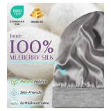 OLESILK Silk Baby Bonnet for 0-6 Months - 100% Mulberry Silk Toddler Hair Bonnet, Adjustable Night Cap for Sleeping Light Grey