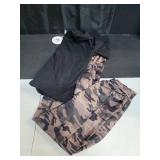 Arshiner Teen Girl Clothes Fashion Jogger Set Short Sleeve Tops and Pants with Pockets Kids Fall Outfits Camouflage 12-13Y