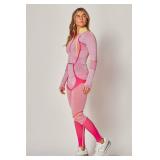 pink and white striped Rockstar Original activewear jacket Medium