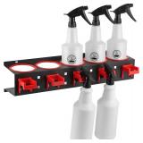 MOLIGOU Spray Bottle Storage Rack, Wall Mount Bottle Organizer Car Detailing, Spray Bottle Holder