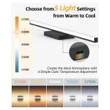 30IN Modern LED Bathroom Vanity Light Bar, 28W 2400LM 5CCT Dimmable Bathroom Light Fixtures Over Mirror, ETL Certified Matte Black Vanity Lighting Fixtures RA85