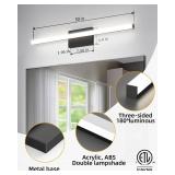 30IN Modern LED Bathroom Vanity Light Bar, 28W 2400LM 5CCT Dimmable Bathroom Light Fixtures Over Mirror, ETL Certified Matte Black Vanity Lighting Fixtures RA85