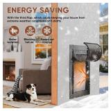 3-Flap Dog Door, All Aluminum Alloy Large Doggy Door Doggie door for Wall, Heavy Duty Pet Door Easy to Install, Energy Efficient, Telescoping Tunnel for Interior & Exterior Wall, Pet Up to 110Lb-Black