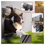 3-Flap Dog Door, All Aluminum Alloy Large Doggy Door Doggie door for Wall, Heavy Duty Pet Door Easy to Install, Energy Efficient, Telescoping Tunnel for Interior & Exterior Wall, Pet Up to 110Lb-Black