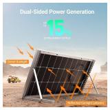 HQST Bifacial 100 Watt 12V Solar Panel, 9BB Monocrystalline Solar Panels with 25% High Efficiency Module PV Power for Battery Charging Boat, Caravan and Other Off Grid Applications