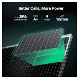 HQST Bifacial 100 Watt 12V Solar Panel, 9BB Monocrystalline Solar Panels with 25% High Efficiency Module PV Power for Battery Charging Boat, Caravan and Other Off Grid Applications