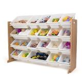 Journey Extra Large Toy Storage Organizer with 20 Storage Bins Natural/White - Humble Crew