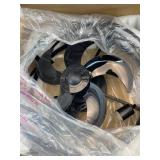20" Fandelier Ceiling Fan with Light, Caged Bladeless Ceiling Fans with Remote, Farmhouse Downrod Mount Fan for Bedroom, Kitchen, Living Room, Black