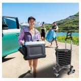Stairs Climbing Shopping Cart 360 Swivel Wheels Foldable Collapsible & Lightweight, Perfect for Groceries Laundry Utility Cart