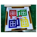 Real Glass Top Ludo Board Game 17 inches by 17 inches, Ludo Board Game with 16 Tokens and 2 Dice,