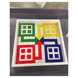 Real Glass Top Ludo Board Game 17 inches by 17 inches, Ludo Board Game with 16 Tokens and 2 Dice,
