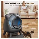 Retails for $270! Self Cleaning Litter Box, Automatic Litter Box, FEELNEEDY Odor Control Robot, Cat Ears Design, 65L APP Real-Time Monitor, Cat Litter-Boxs for Multiple Cats, Safety Sensors, with 1 Tr