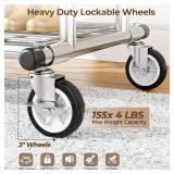 Heavy Duty Clothes Rack, Rolling Clothing Rack With Shelves Load 620 LBS, Double Rod Clothing Racks for Hanging Clothes, Portable& Adjustable Clothes Rack with Wheels Garment Rack
