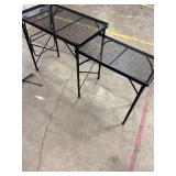 Folding Grill Table for Outside with Adjustable Height Legs