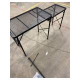 Folding Grill Table for Outside with Adjustable Height Legs