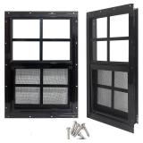 Retails for $125! Yuzzy 24" x 36" Shed Windows with Tempered Glass and Fiberglass Screen, 2 Pack Small Sliding Windows for Shed, Chicken Coop, Playhouse, Household, Garage, Barns (Black)