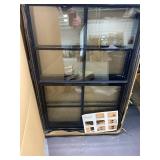 Retails for $125! Yuzzy 24" x 36" Shed Windows with Tempered Glass and Fiberglass Screen, 2 Pack Small Sliding Windows for Shed, Chicken Coop, Playhouse, Household, Garage, Barns (Black)