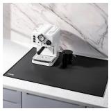 SAPID 32"x24" Extra Large Silicone Mat With Raised Edge, Rolled-Up Silicone Mats For Kitchen Counter Heat Resistant Silicone Mat With Lip, Thick Countertop Protector Mat,Silicone Mats For Crafts,Black