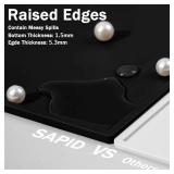 SAPID 32"x24" Extra Large Silicone Mat With Raised Edge, Rolled-Up Silicone Mats For Kitchen Counter Heat Resistant Silicone Mat With Lip, Thick Countertop Protector Mat,Silicone Mats For Crafts,Black