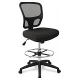 Retails for $111! Armless Drafting Chair Tall Office Chair Adjustable Height High Back Ergonomic Desk Chair Drafting Stool Rolling Bar Stools Chairs with Footrest and Wheels