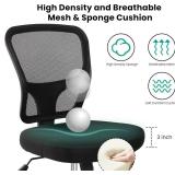 Retails for $111! Armless Drafting Chair Tall Office Chair Adjustable Height High Back Ergonomic Desk Chair Drafting Stool Rolling Bar Stools Chairs with Footrest and Wheels