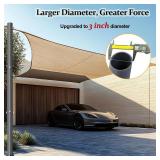 10ft Sun Shade Sail Pole 1 Pack - Outdoor Sunshade Sail Post with Carabiner Snap Steel Metal Heavy Duty Pole Kit for Support Light String,Sunshade Sail,Canopy - Thickness 1.7mm