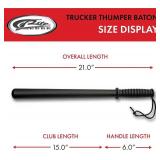 SZCO Supplies 21-Inch Heavy-Duty Tire Thumper Black Polypropylene Baton with Ribbed Handle and Wrist Lanyard Truck Tire Pressure Checker, Glass Breaker, Self-Defense, and Utility Tool