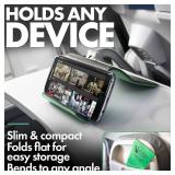 Airplane Phone Holder, Flexible Cell Phone Holder, Folding Cellphone Stand for Desk, Bed, Office, Treadmill - Airplane Gadgets for Long Travel Accessories - Plane Essentials (Green)