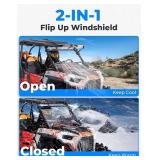 Retails for $250! KEMIMOTO 19-23 XP 1000 Flip Up Windshield Upgraded Fit and Seal, Compatible with 2019-2023 Polaris RZR XP 1000 /RZR XP Turbo 2 and 4 Seater, Heavy Duty 2-IN-1 Folding Window Hard Coa