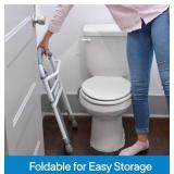 RMS Toilet Safety Frame & Rail - Folding & Portable Bathroom Toilet Safety Rails - Handrail Toilet Bars with Adjustable Height (White)