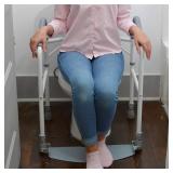 RMS Toilet Safety Frame & Rail - Folding & Portable Bathroom Toilet Safety Rails - Handrail Toilet Bars with Adjustable Height (White)