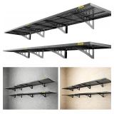 Retails for $246! 4-Pack 1.64x4ft Adjustable Garage Wall Shelving 1120lbs Load Capacity Heavy Duty Wall Mounted Storage Shelf Metal Floating Shelves for Garage(Black)