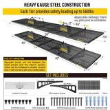 Retails for $246! 4-Pack 1.64x4ft Adjustable Garage Wall Shelving 1120lbs Load Capacity Heavy Duty Wall Mounted Storage Shelf Metal Floating Shelves for Garage(Black)