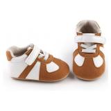 Newbron Baby Boys Girls Retro Sneakers Pu Leather Rubber Sole Walking Shoes Toddler Non-Slip First Walkers Infant Slippers Crib Shoes