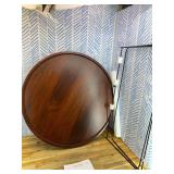 Retails for $109! Home concept 36" Solid Mango Wood Round Coffee Table - Rustic Industrial Circle Coffee Table with Metal Legs, Scandinavian Minimalist Design for Living Room (Rosewood)