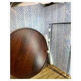 Retails for $109! Home concept 36" Solid Mango Wood Round Coffee Table - Rustic Industrial Circle Coffee Table with Metal Legs, Scandinavian Minimalist Design for Living Room (Rosewood)