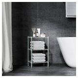 750 lbs 3-Shelf Storage Shelves Wire Shelving Unit Standing Metal Rack for Small Places Narrow Wire Rack for Bathroom, Green 13.8 D x 13.8" W x 25.5" H