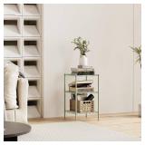750 lbs 3-Shelf Storage Shelves Wire Shelving Unit Standing Metal Rack for Small Places Narrow Wire Rack for Bathroom, Green 13.8 D x 13.8" W x 25.5" H