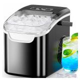 COWSAR Ice Maker Countertop, Portable Ice Machine with Self-Cleaning, 26.5 lbs/24Hrs, 8 Ice Cubes in 6 Mins, Ice Basket and Scoop, Ideal for Home, Kitchen, Bar, Camping