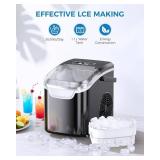 COWSAR Ice Maker Countertop, Portable Ice Machine with Self-Cleaning, 26.5 lbs/24Hrs, 8 Ice Cubes in 6 Mins, Ice Basket and Scoop, Ideal for Home, Kitchen, Bar, Camping