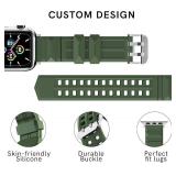 Kethink Sport Band for Apple Watch 44mm 42mm, Man Breathable Strap Soft Silicone Band Replacement for iWatch Series SE/6 5/4/3/2/1 (BLACK, 42/44 mm)