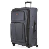 Retails for $160! SwissGear Sion Softside Expandable Luggage, Dark Grey, Checked-Large 29-Inch