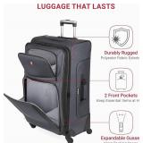 Retails for $160! SwissGear Sion Softside Expandable Luggage, Dark Grey, Checked-Large 29-Inch
