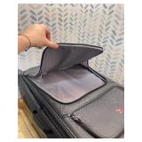 Retails for $160! SwissGear Sion Softside Expandable Luggage, Dark Grey, Checked-Large 29-Inch