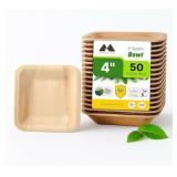 Mini Disposable Bamboo Bowls for Weddings, Parties, Event Appetizers - Biodegradable & Compostable Party Supplies (5.5
