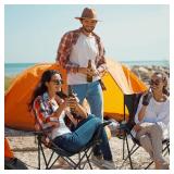 2 Pack Lightweight Camping Chairs for Adults & Teens, 250LBS Capacity Foldable Portable Chairs with Carry Bag, Compact Design for Camping, Beach, Picnics, and Outdoor Events