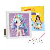 Genius maker Diamond Art Kits with Frame, 5D Diamond Art Kits, Unicorn Diamond Gem Art for Girls Boys, Diamond Dots Kits, Painting Arts and Crafts for Home Wall Decor(7x7inch)