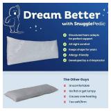 Snuggle-Pedic Body Pillow for Side Sleepers for Adults - Full Body Maternity Pillow Support Legs, Belly & HIPS - Shredded Memory Foam & Cooling Pregnancy Pillow Cover 20x54 Gray