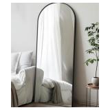 58"L x 19"W Full Length Mirror, 58"x19" Arch Floor Mirror, Floor Standing Mirror Freestanding Arch Full Body Mirrors with Stand for Bedroom, Hanging Mounted Mirrors for Living Room Cloakroom, Black